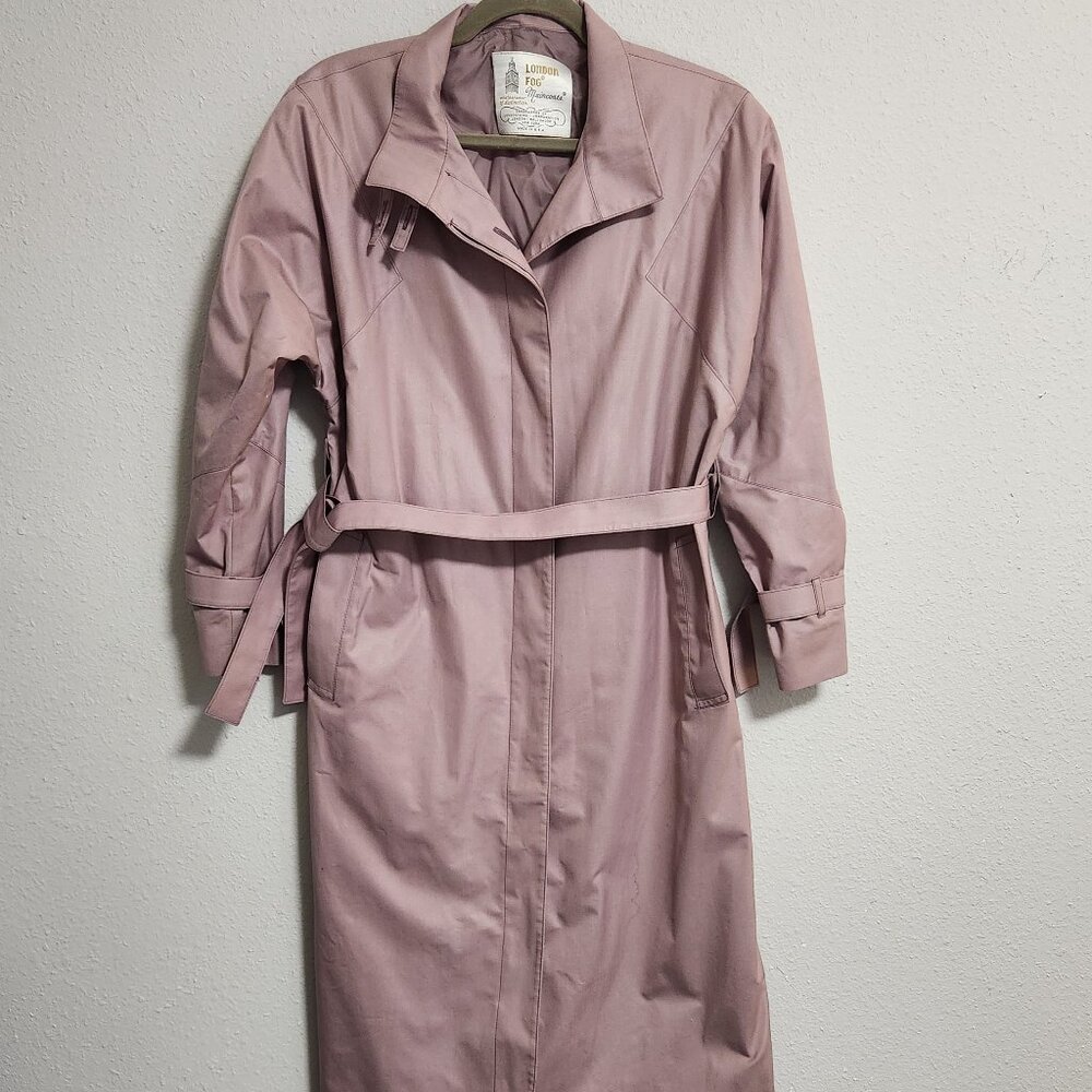 London Fog | Lavender Dusty Rose Long Trench Coat Size 8